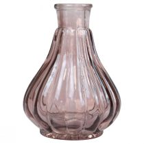 Article Vase vase en verre rose bulbeux vase décoratif verre Ø8,5cm H11,5cm