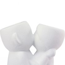 Article Vase Blanc Couple S&#39;embrassant Double Vase Céramique H29cm