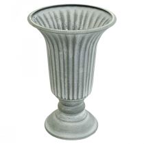 Vase décoratif vase coupe vintage vase gobelet gris H21,5cm Ø15cm