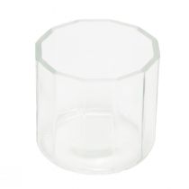 Article Bougeoir lanterne en verre transparent Ø9,5cm H9cm 6pcs