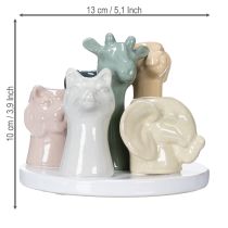 Article Vase contenant des figurines d'animaux décoratives, idéal pour une décoration de chambre ludique, 13 cm