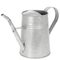 Article Arrosoir décoratif galvanisé, métal gris, style vintage, 1,7 L, H 23 cm, idéal pour les décorations florales et les jardinières élégantes.