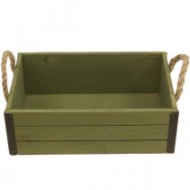 Article Jardinière vintage en bois vert L24/30cm set de 2