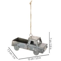 Article Voitures décoratives vintage en métal à suspendre, tailles assorties, 9-10 cm, lot de 4