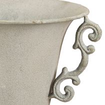 Article Tasse décorative vintage avec anses décoration métal gris H30cm