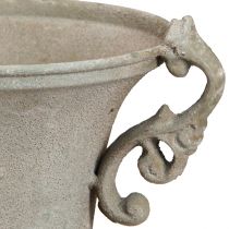 Article Trophée vintage trophée en métal gris avec anse H22,5cm