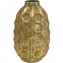 Article Vase vintage vase fleur doré aspect nid d&#39;abeille Ø23cm H39cm