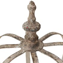 Article Lanterne Vintage Couronne Métal avec Verre Gris Ø14cm H18.5cm