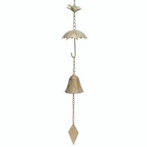 Article Carillon éolien vintage en métal avec parapluie et cloche 70 cm