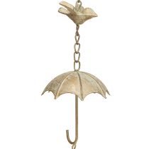 Article Carillon éolien vintage en métal avec parapluie et cloche 70 cm