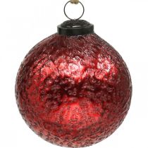Article Boules de Noël vintage boules de sapin de Noël en verre rouge Ø10cm 2pcs