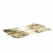 Article Décoration printanière oiseaux avec bâton bois assortis H10,5cm 12 pcs