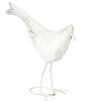Article Décoration Oiseau Métal Blanc Vintage 29cmx24,5cm
