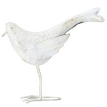 Article Décoration Oiseau Métal Blanc Vintage 29cmx24,5cm