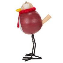 Article Figurine décorative d'oiseau avec écharpe, décoration hivernale, 11 cm, lot de 4
