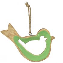 Article Décoration oiseau cintre décoratif en bois vert naturel 15,5x1,5x16cm