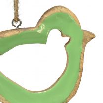 Article Décoration oiseau cintre décoratif en bois vert naturel 15,5x1,5x16cm