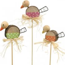Article Oiseau fleur bâton bois printemps décoration oiseau décoratif sur un bâton 8cm 12pcs