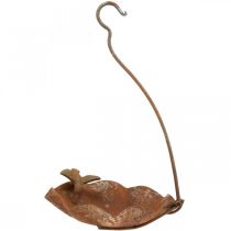 Bain d&#39;oiseau décoratif, mangeoire en acier inoxydable, bain d&#39;oiseau antique Ø28cm H74cm