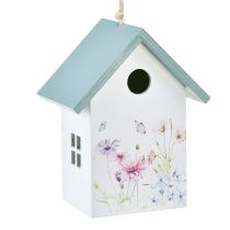 Article Décoration nichoir printemps blanc turquoise 15x10,5x19cm 2 pcs