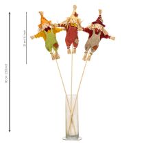Article Épouvantail décoratif sur bâtonnet, pour loisirs créatifs et plantes, 60 cm
