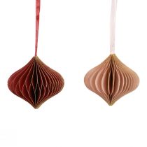 Article Boules en nid d&#39;abeille boules en nid d&#39;abeille oignon rose vin rouge Ø8cm 4 pcs