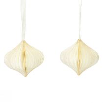 Article Boules en nid d&#39;abeille boules en nid d&#39;abeille oignon blanc doré Ø8cm 4 pcs