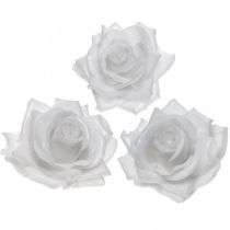 Cire rose blanche Ø10cm Fleur artificielle cirée 6pcs