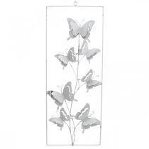 Article Déco murale Papillons Déco de printemps Métal Blanc 47,5cm