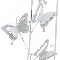 Article Papillon Suspension Art Spring Déco Murale Métal Shabby Chic Blanc Argent H47.5cm