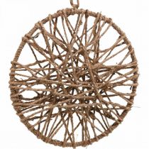 Décoration murale style bohème, anneau décoratif ruban de jute Ø23cm 5pcs