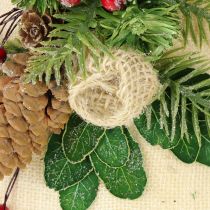 Article Décoration murale cloche de Noël en jute assortie H20cm 2pcs