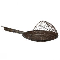 Article Décoration murale panier décoratif en métal rouille poêle décorative marron H58cm