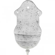 Article Bol Mural Shabby Chic Métal Demi Rond Blanc 24cm×10cm×47cm