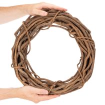 Article Couronne en osier naturel, idéale pour la confection de couronnes artisanales en art floral, 40 cm