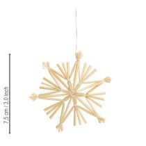 Article Étoiles de Noël en paille Décorations pour sapin de Noël 8 cm 12 pièces