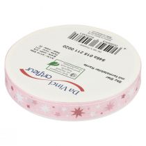 Article Ruban ruban cadeau de Noël motif étoile rose 15mm 20m