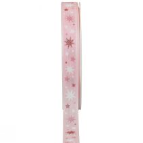 Article Ruban ruban cadeau de Noël motif étoile rose 15mm 20m