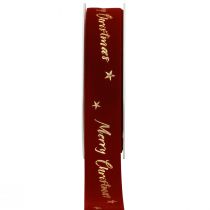 Article Ruban cadeau ruban de Noël ruban de velours rouge 25mm 20m