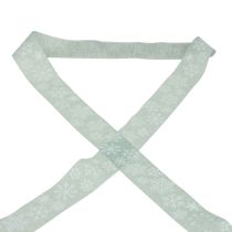 Ruban de Noël ruban cadeau flocon de neige vert clair 35mm 15m