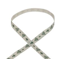 Ruban de Noël ruban cadeau sapin vert naturel 15mm 20m