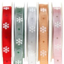 Ruban de Noël avec flocon de neige 15mm 20m