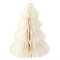 Article Sapin de Noël en papier à suspendre blanc 40cm 2pcs