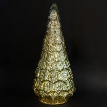 Article Sapin de Noël avec éclairage LED vintage vert doré 38cm