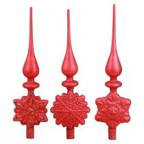 Article Cimier de sapin de Noël rouge Cimier de sapin de Noël en verre H34cm 1 pc