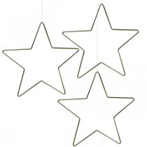 Décoration de Noël étoile en métal pendentif étoile dorée 15cm 6pcs