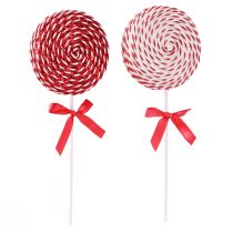 Article Décoration de Noël Sucette Rouge Blanc Mousse Sucette H36cm 2pcs