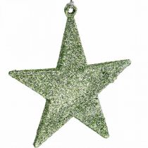 Décoration de Noël pendentif étoile menthe paillettes 10cm 12pcs