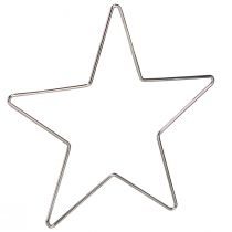 Article Étoiles de décoration de Noël à suspendre métal argenté 20cm 6 pcs