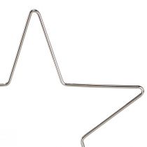 Article Étoiles de décoration de Noël à suspendre métal argenté 20cm 6 pcs